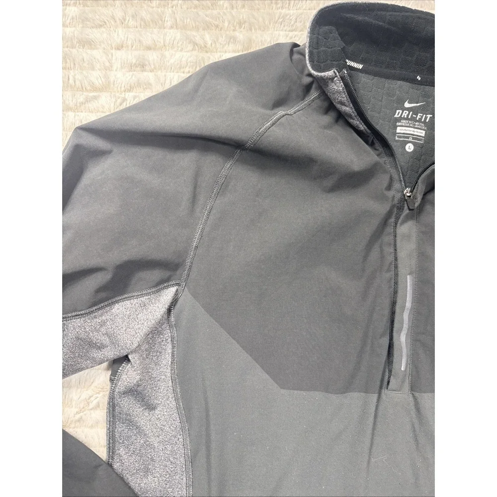 Nike Running Dri-FIT Women's Quarter Zip Pullover Black Reflective Large Thermal